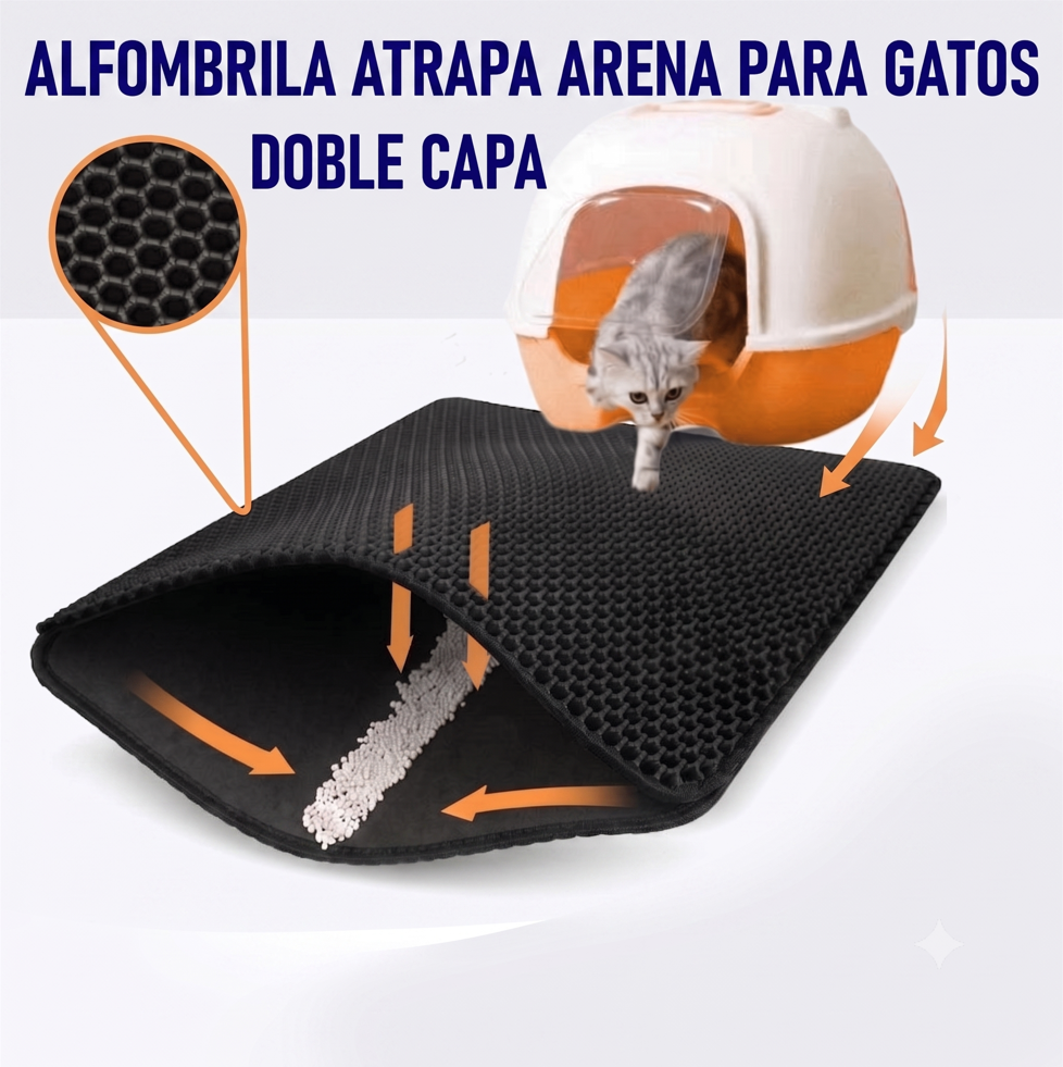 Alfombra Atrapa-Arena de Doble Capa para Areneros Mino Mat