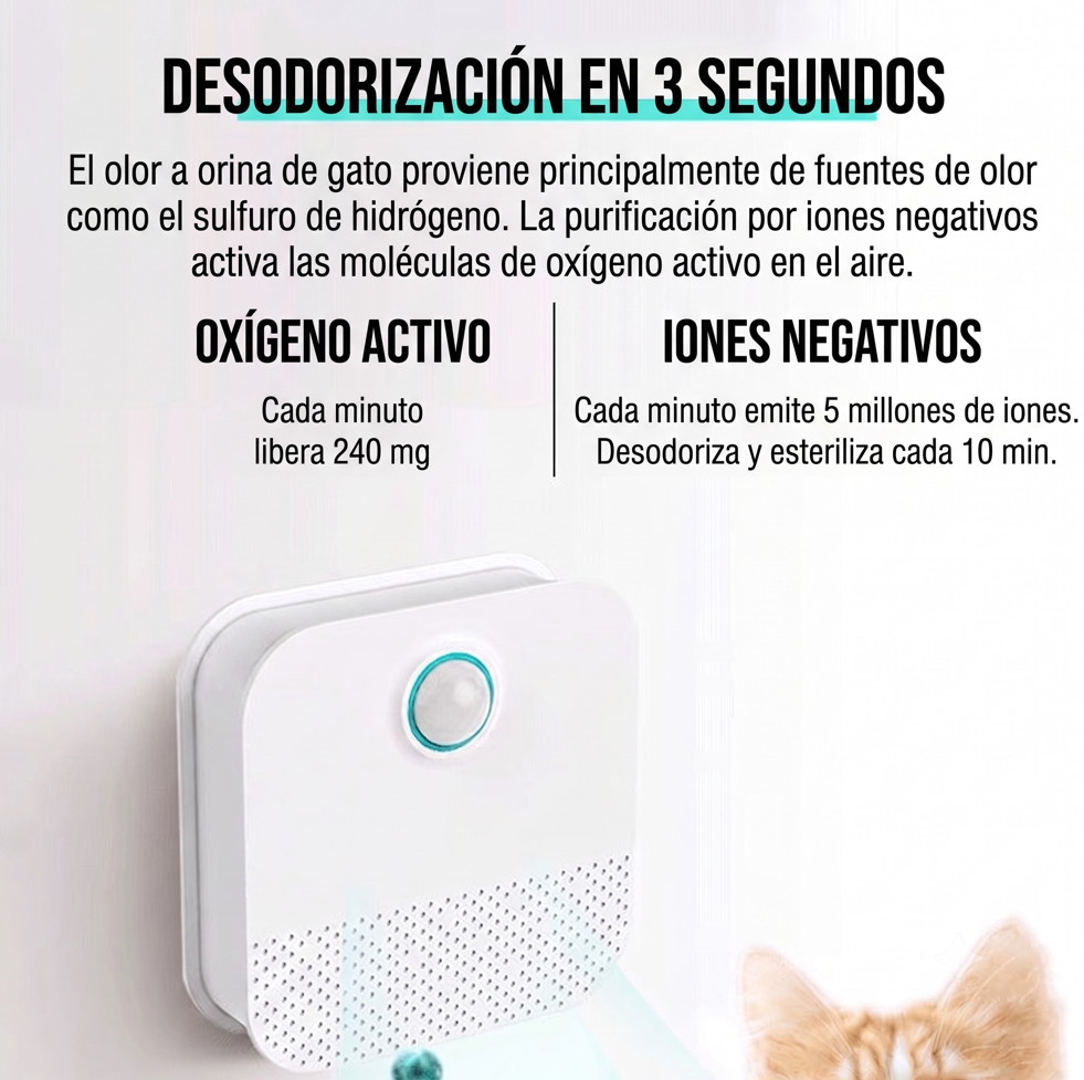Eliminador de Olores e Ionizador Automático para Mascotas Mino Pure